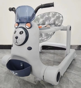 Baby Walker with Steering Handle & Bear-Themed Toy Tray
